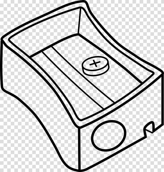 Pencil Sharpeners Black and white Line art , eraser transparent background PNG clipart