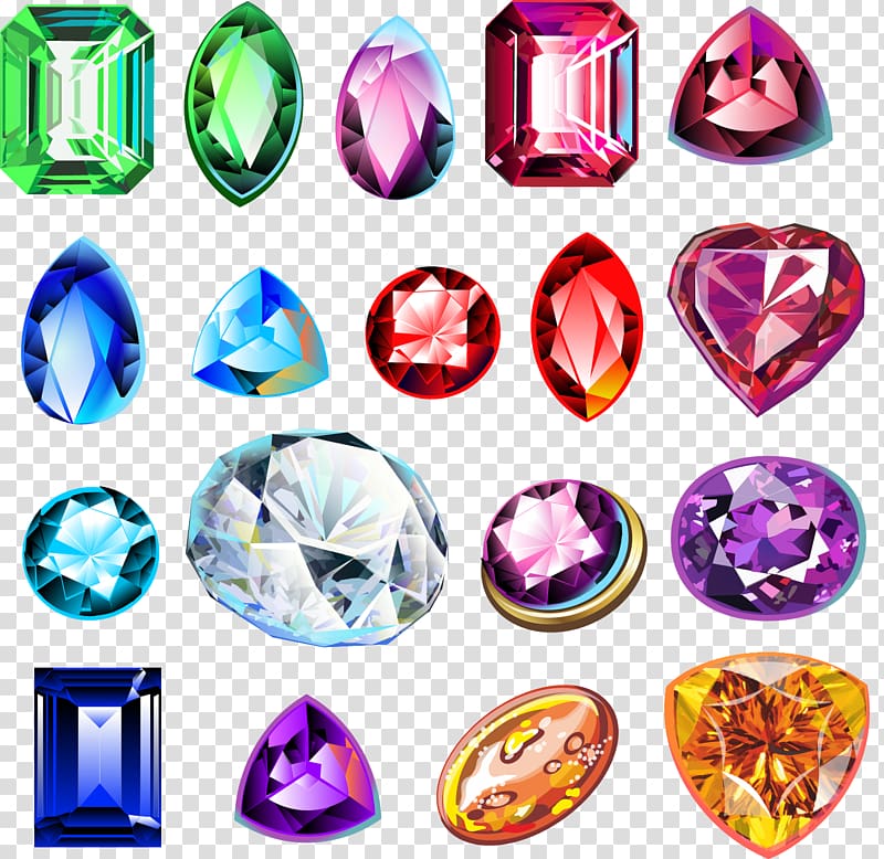 Gemstone Diamond Bitxi, Color jewelry transparent background PNG clipart