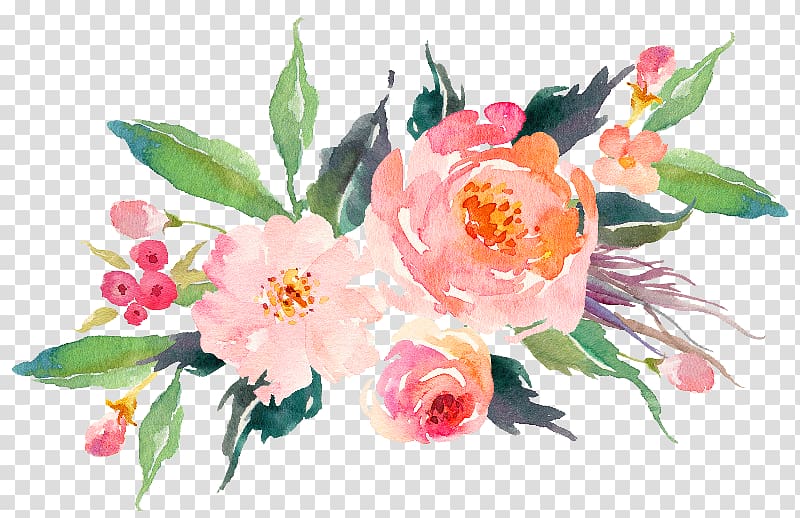 pink roses illustration, Watercolour Flowers Watercolor painting Flower bouquet Art, flower transparent background PNG clipart