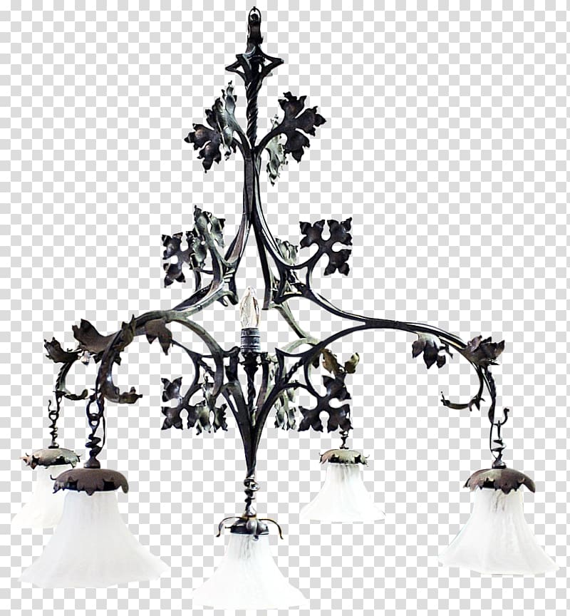 Light fixture Wrought iron Chandelier Pendant light, iron transparent background PNG clipart