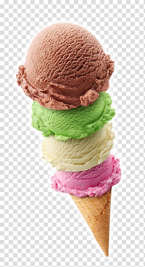 Ice Cream Cones Neapolitan ice cream Food Scoops, ice cream transparent background PNG clipart