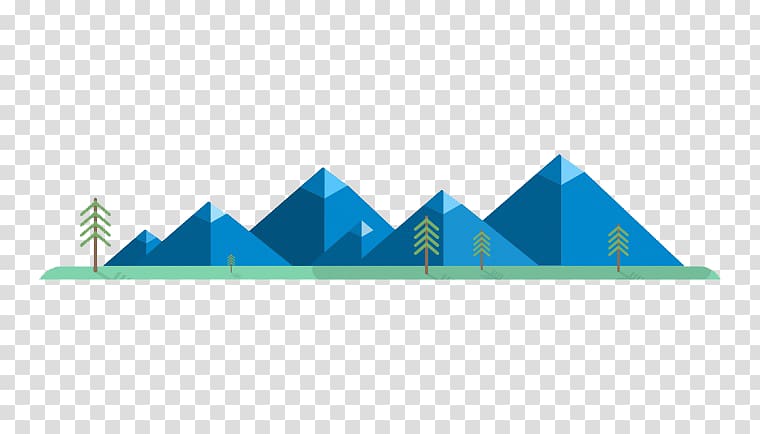 Flat design Icon, Blue mountain transparent background PNG clipart