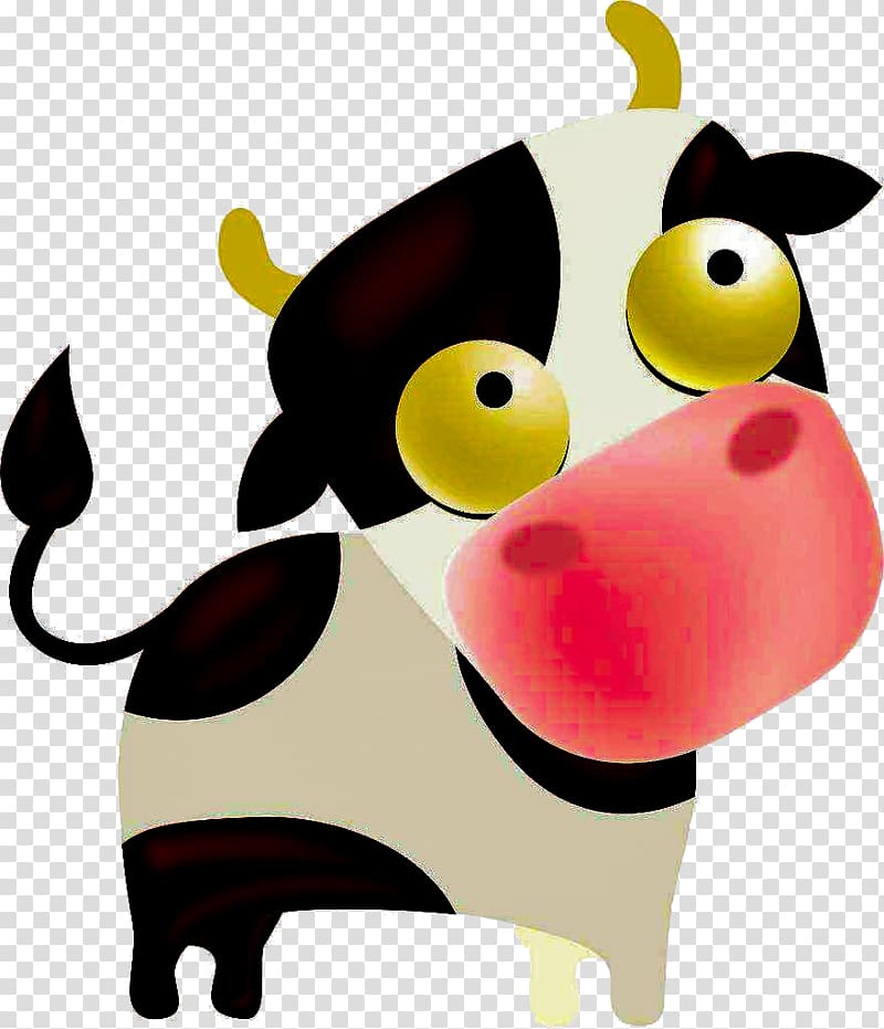 Dairy cattle Ox, Cute little cow transparent background PNG clipart