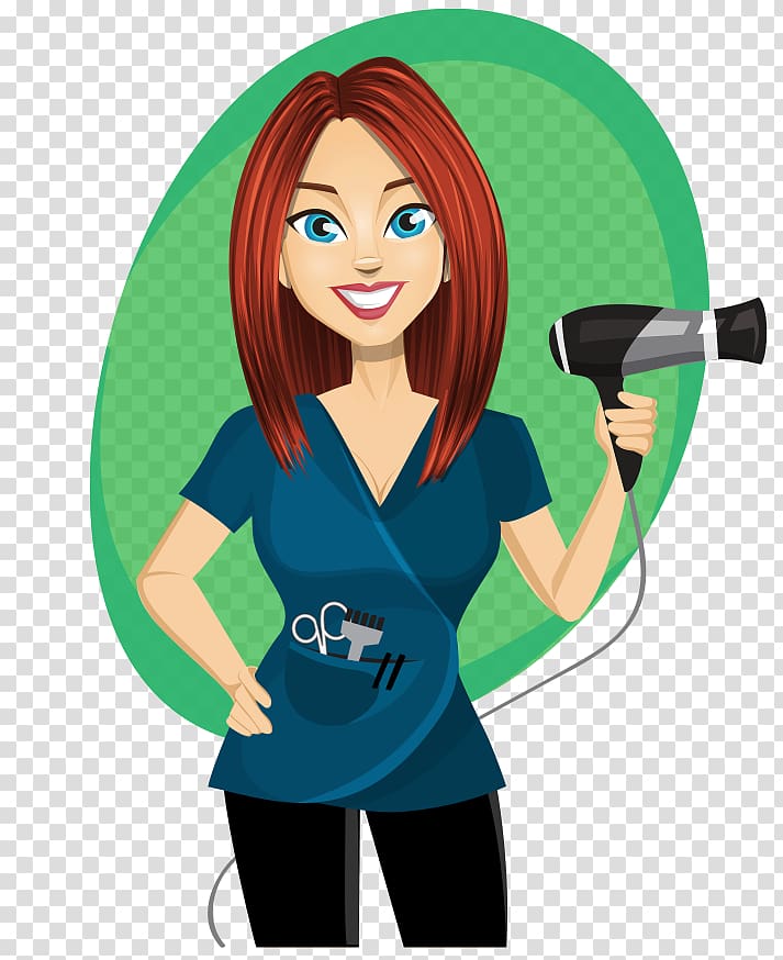 female hair stylist illustration, Hairdresser Beauty Parlour Euclidean , Cartoon painted red hair beauty hair stylist transparent background PNG clipart