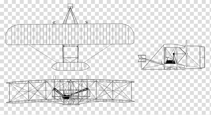 Wright Flyer Airplane Kitty Hawk Wright Model B Wright brothers, airplane transparent background PNG clipart