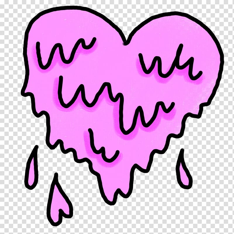 Melting Magenta Painted Heart - Pink Heart - Sticker