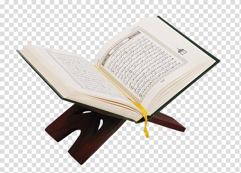 Quran reading Islam Online Quran Project Tafsir, Quran, opened bible with brown wooden stand transparent background PNG clipart