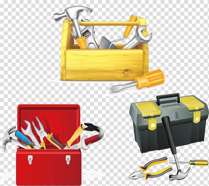 Tool Hammer, Toolbox and tools transparent background PNG clipart