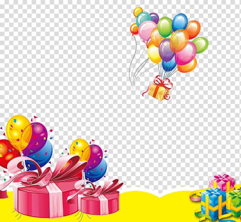 Balloon Gift Designer, Colored balloons creative gift transparent background PNG clipart