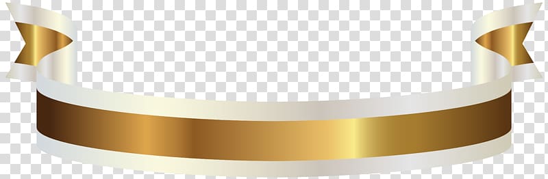 Gold , Gold and White Banner , brown and white ribbon transparent background PNG clipart