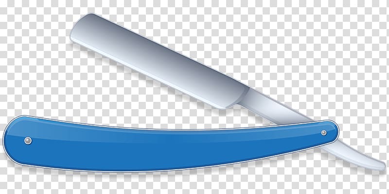 blue and gray straight razor , Barber Razor transparent background PNG clipart