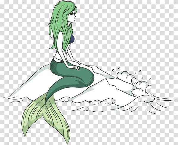 A Mermaid Drawing Illustration, of mermaid with artistic conception transparent background PNG clipart