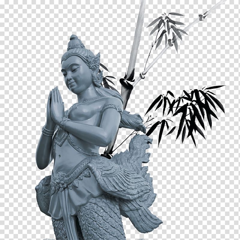 Statue Sculpture Drawing Bamboo, Buddha material transparent background PNG clipart