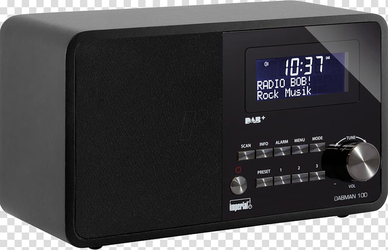 DAB+ Table top radio Imperial Dabman 100 AUX FM broadcasting Digital radio Digital audio broadcasting, radio transparent background PNG clipart