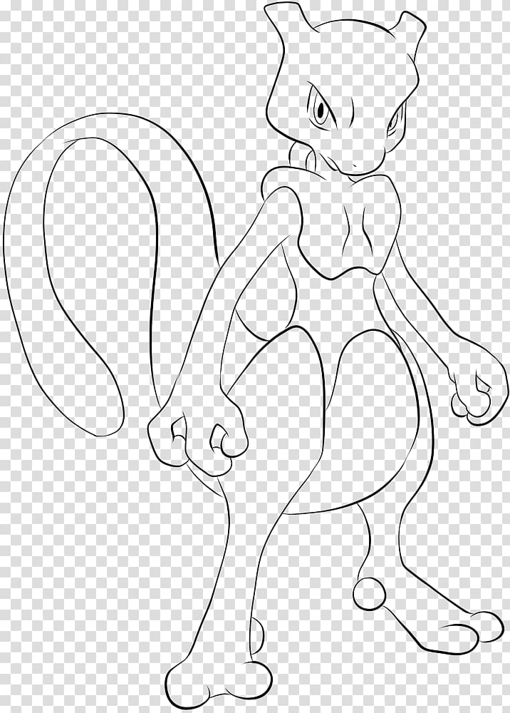 Mewtwo Drawing Pokémon Coloring book Line art, Mewtwo transparent background PNG clipart