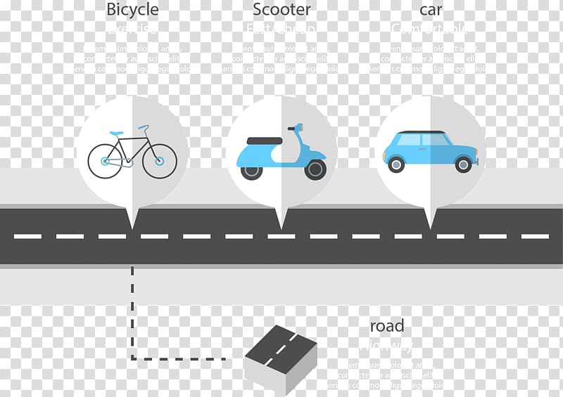 Infographic Road Transport, hand-drawn schematic flat road traffic transparent background PNG clipart