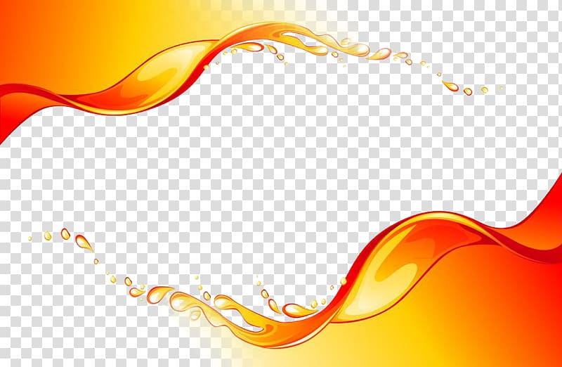 orange liquid waves border , Orange juice illustration , Pouring oil transparent background PNG clipart