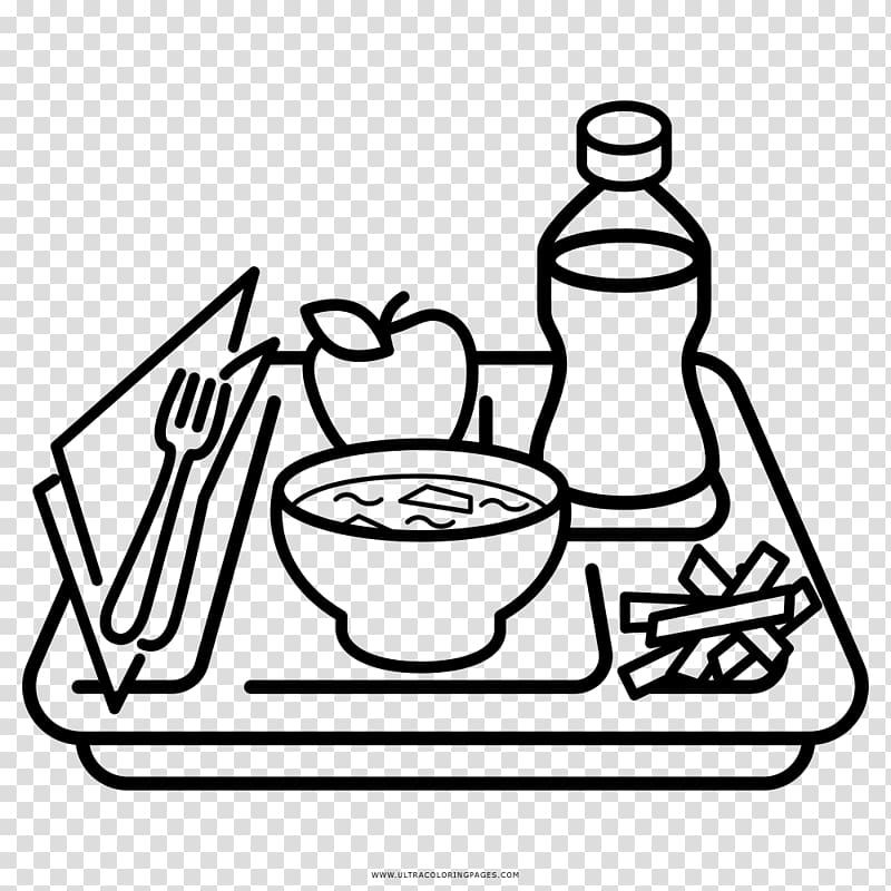 Tray Food Coloring book Drawing Restaurant, almuerzo transparent background PNG clipart