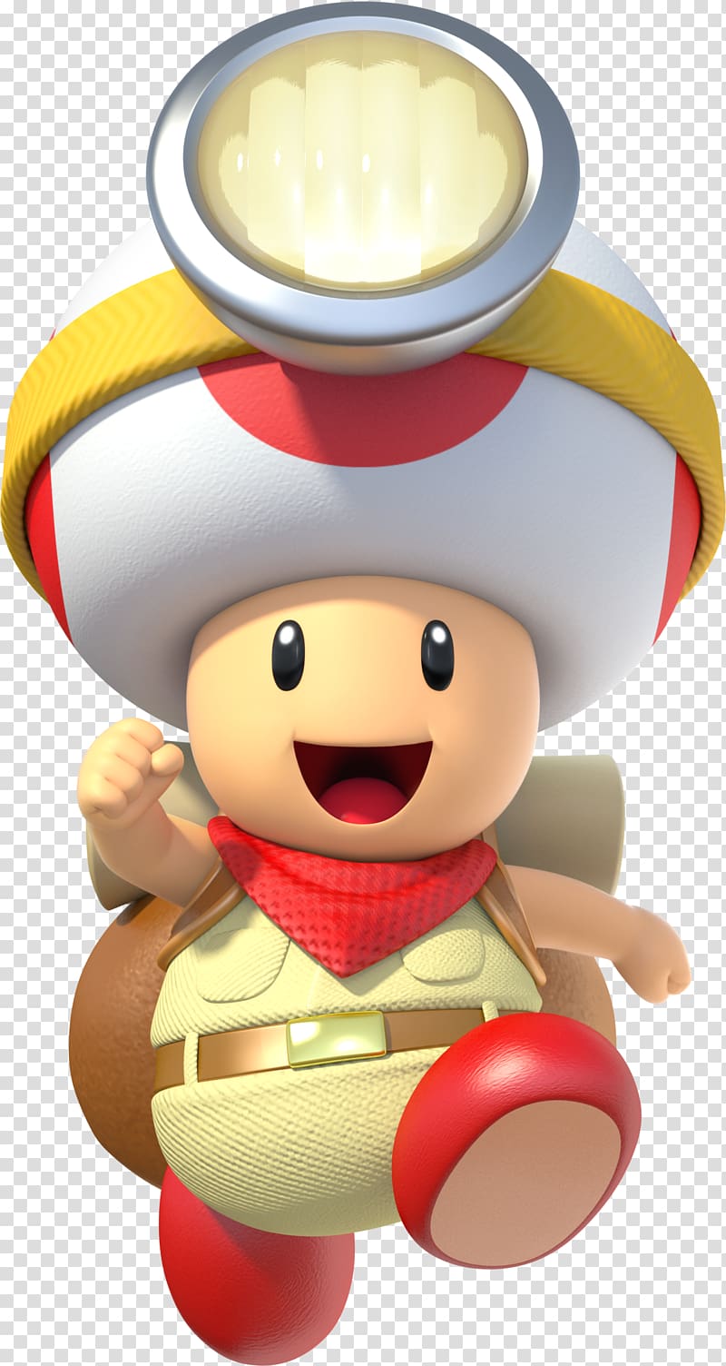 Toad wearing headlamp illustration, Captain Toad: Treasure Tracker Super Mario Galaxy 2 Wii U, mario bros transparent background PNG clipart