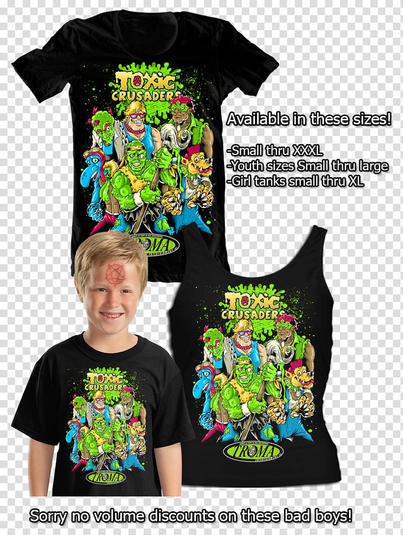 T-shirt Toxic Crusaders Sleeve Television show, T-shirt transparent background PNG clipart