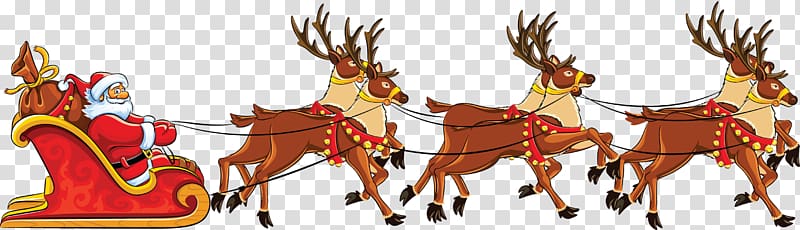 Santa sleigh transparent background PNG clipart