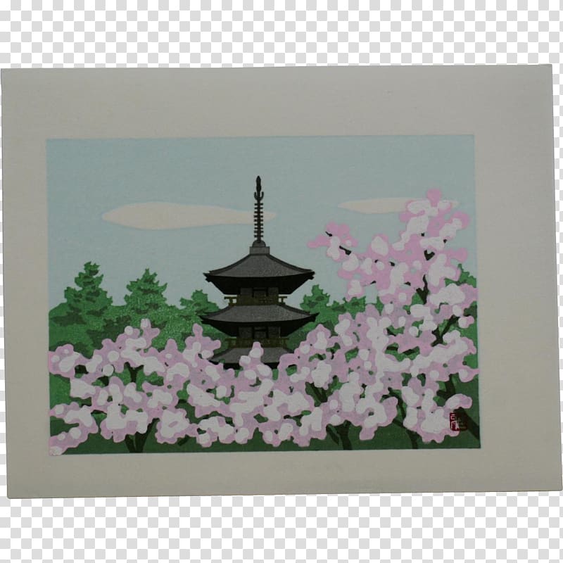 Japanese art Woodblock printing Cherry blossom, japan transparent background PNG clipart