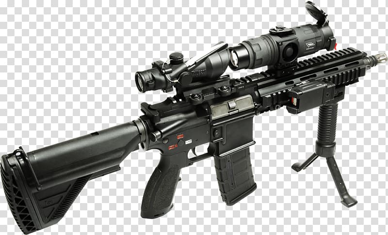 Assault rifle Firearm Trijicon Thermal weapon sight Sniper, assault rifle transparent background PNG clipart