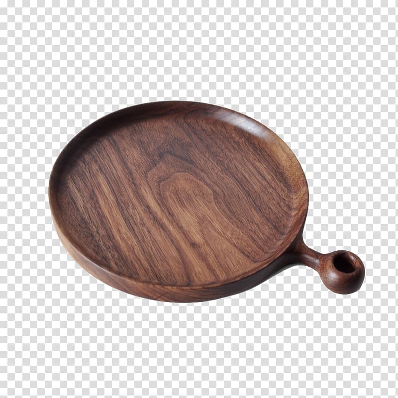 round brown wooden tray, Eastern black walnut Pizza Wood Material, Black walnut pizza plate transparent background PNG clipart