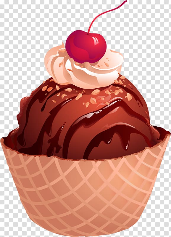 Chocolate ice cream Ice Cream Cones Biscuit roll Strawberry ice cream, Cherry ice cream ball transparent background PNG clipart