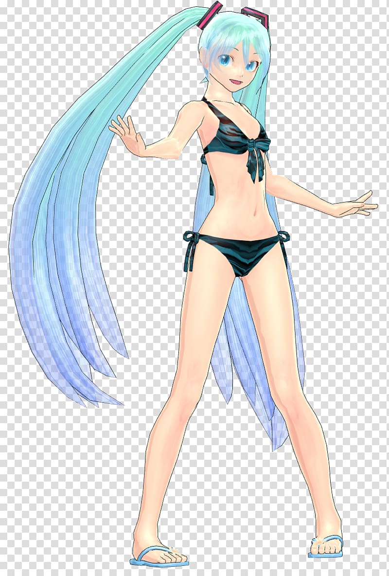 Swimsuit Bikini Hatsune Miku July MikuMikuDance, Model bikini transparent  background PNG clipart | HiClipart