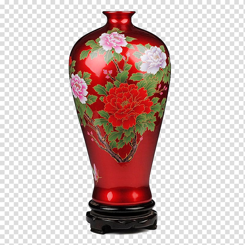 Jingdezhen Vase Ceramic glaze On-glaze decoration, Melon glaze porcelain bottle vase transparent background PNG clipart