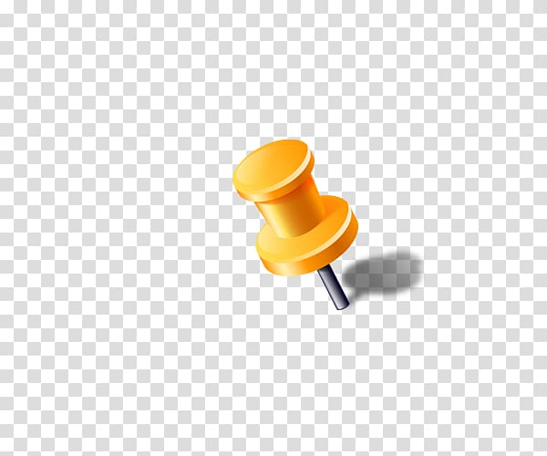 yellow pin illustration, Paper Drawing pin Global Positioning System Icon, Yellow pushpin transparent background PNG clipart