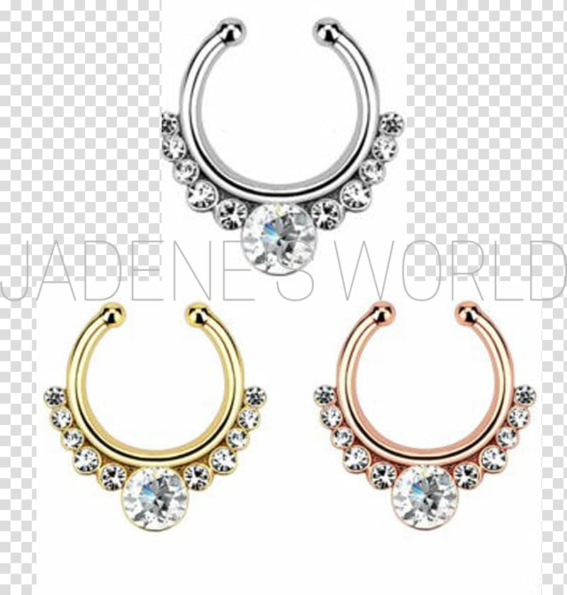 Earring Septum piercing Nose piercing Body Jewellery, Jewellery transparent background PNG clipart