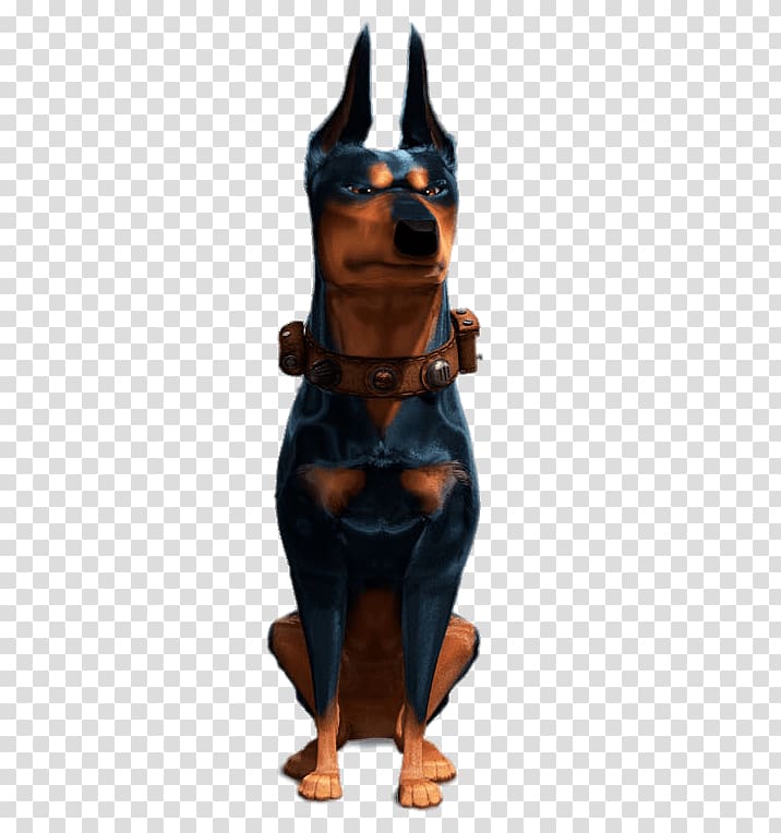 Up Alpha the Doberman pinscher illustration wearing brown collar illustration, Alpha Dog transparent background PNG clipart