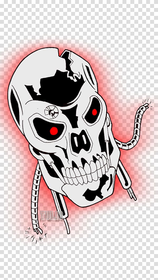 Skull The Terminator Endoskeleton, skull transparent background PNG clipart