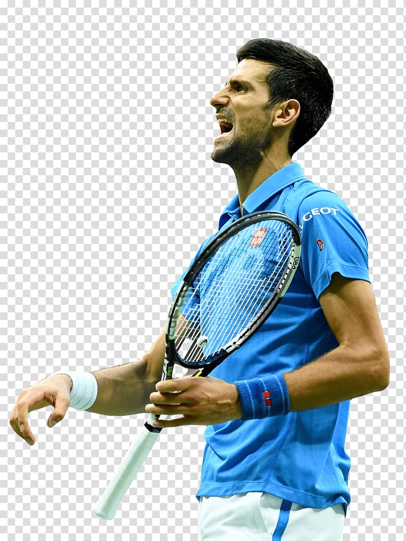 tennis player holding tennis racket, Novak Djokovic Angry transparent background PNG clipart