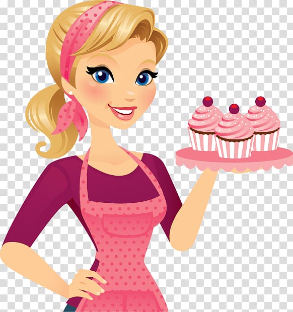 Open Woman Baker Bakery, creative illustrations transparent background PNG clipart