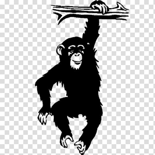 Chimpanzee Drawing Monkey Tree, monkey transparent background PNG clipart