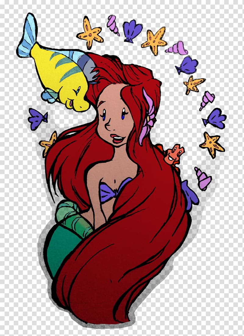 Artist Female, flounder little mermaid transparent background PNG clipart