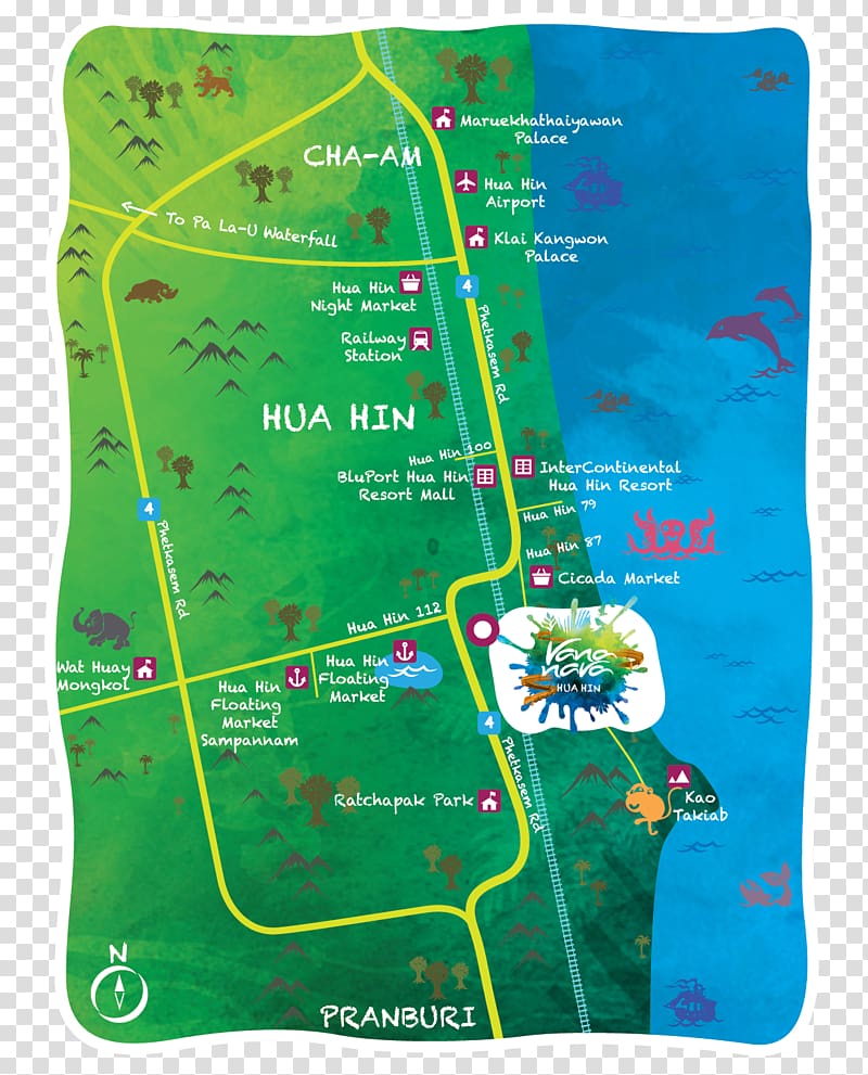 Vana Nava Hua Hin Water Jungle Rajabhakti Park Water park Pattaya Map, map transparent background PNG clipart