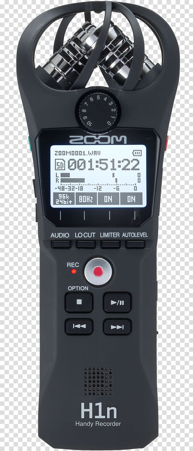 Microphone Digital audio Zoom H1n Digital Handy Recorder Zoom H4n Handy Recorder, microphone transparent background PNG clipart