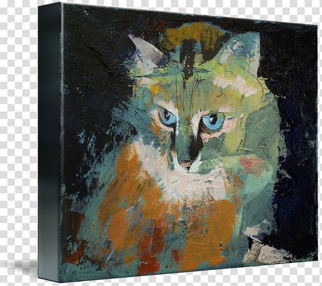 Painting Cat Acrylic paint Canvas Art, Himalayan cat transparent background PNG clipart