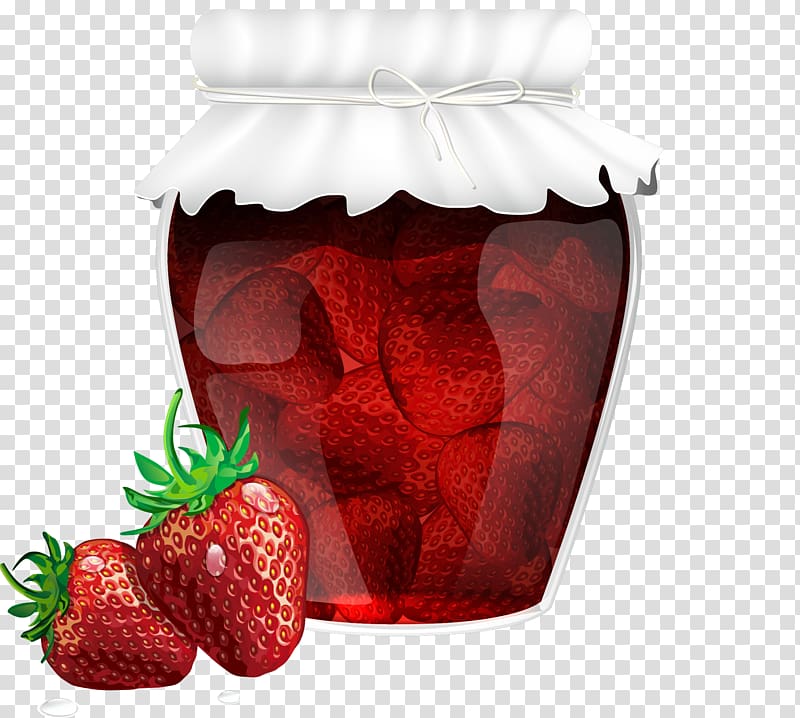 Strawberry Marmalade Fruit preserves Glass, strawberry jam transparent background PNG clipart