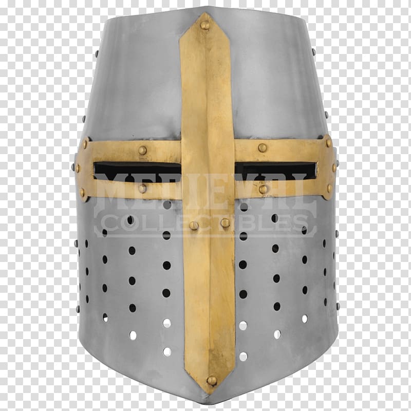 Crusades Great helm Middle Ages Knight Helmet, Knight transparent background PNG clipart
