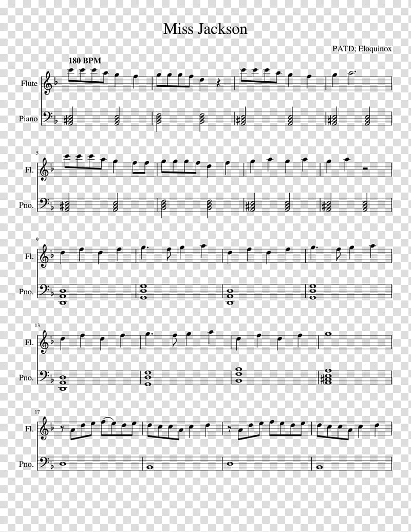 Sheet Music Panic! at the Disco Flute Song, sheet music transparent background PNG clipart