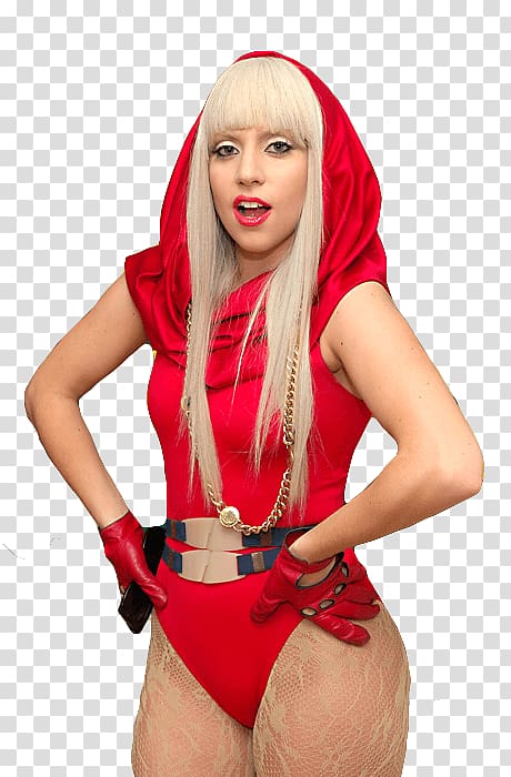 Lady Gaga with hands on hips, Red Lady Gaga transparent background PNG clipart