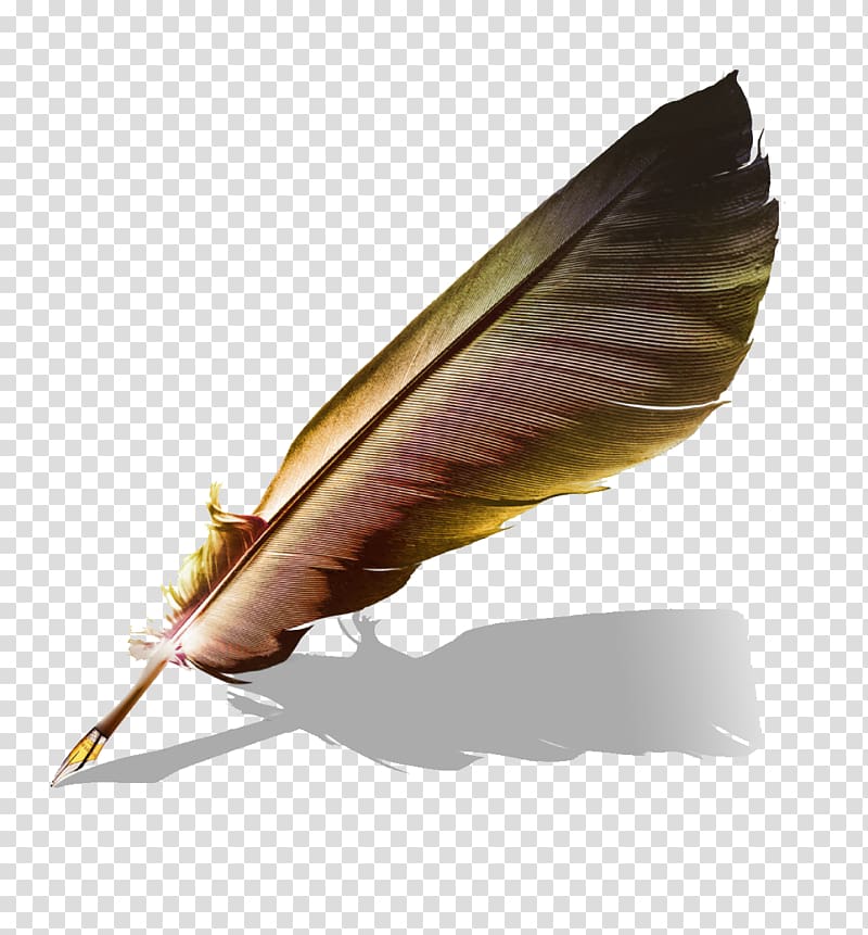 Paper Quill Pen Book, Feather brush transparent background PNG clipart