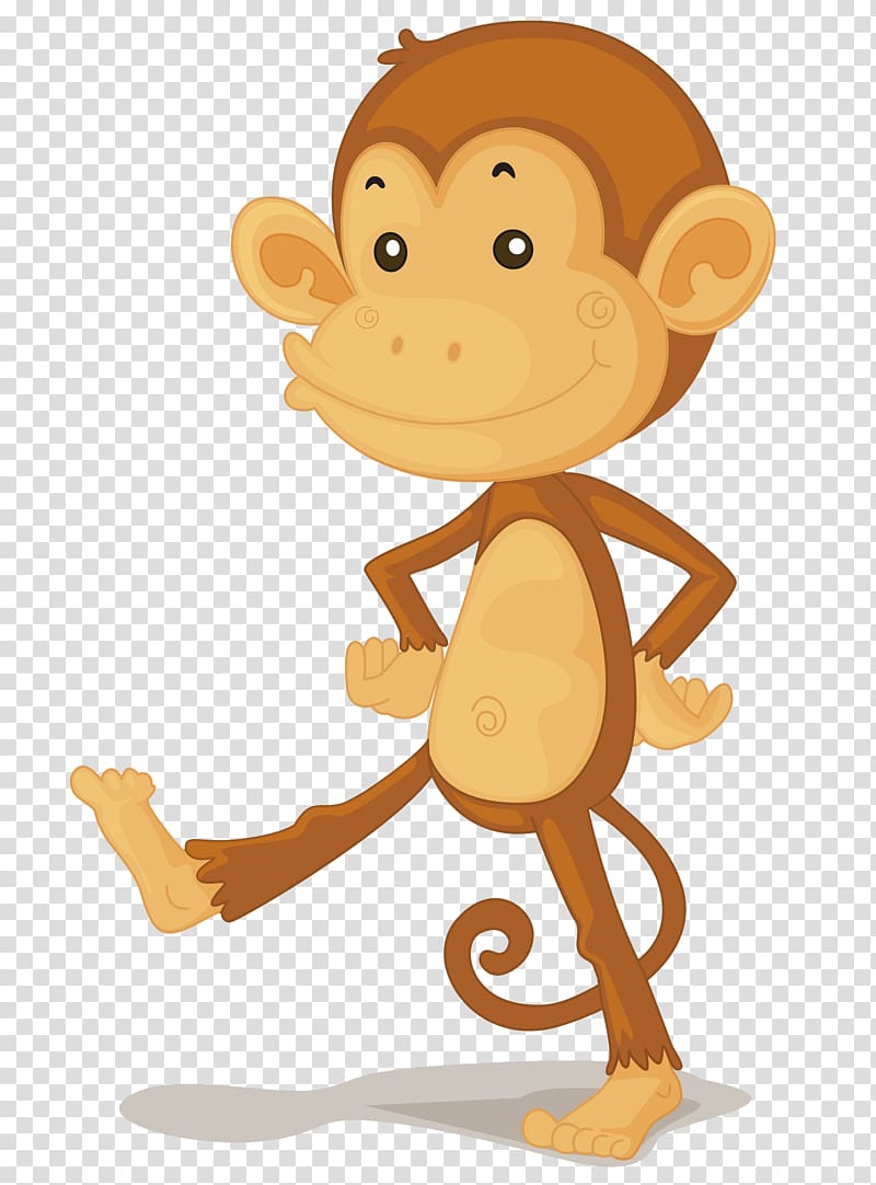 Baby Monkeys Cartoon , Kicking monkey transparent background PNG clipart