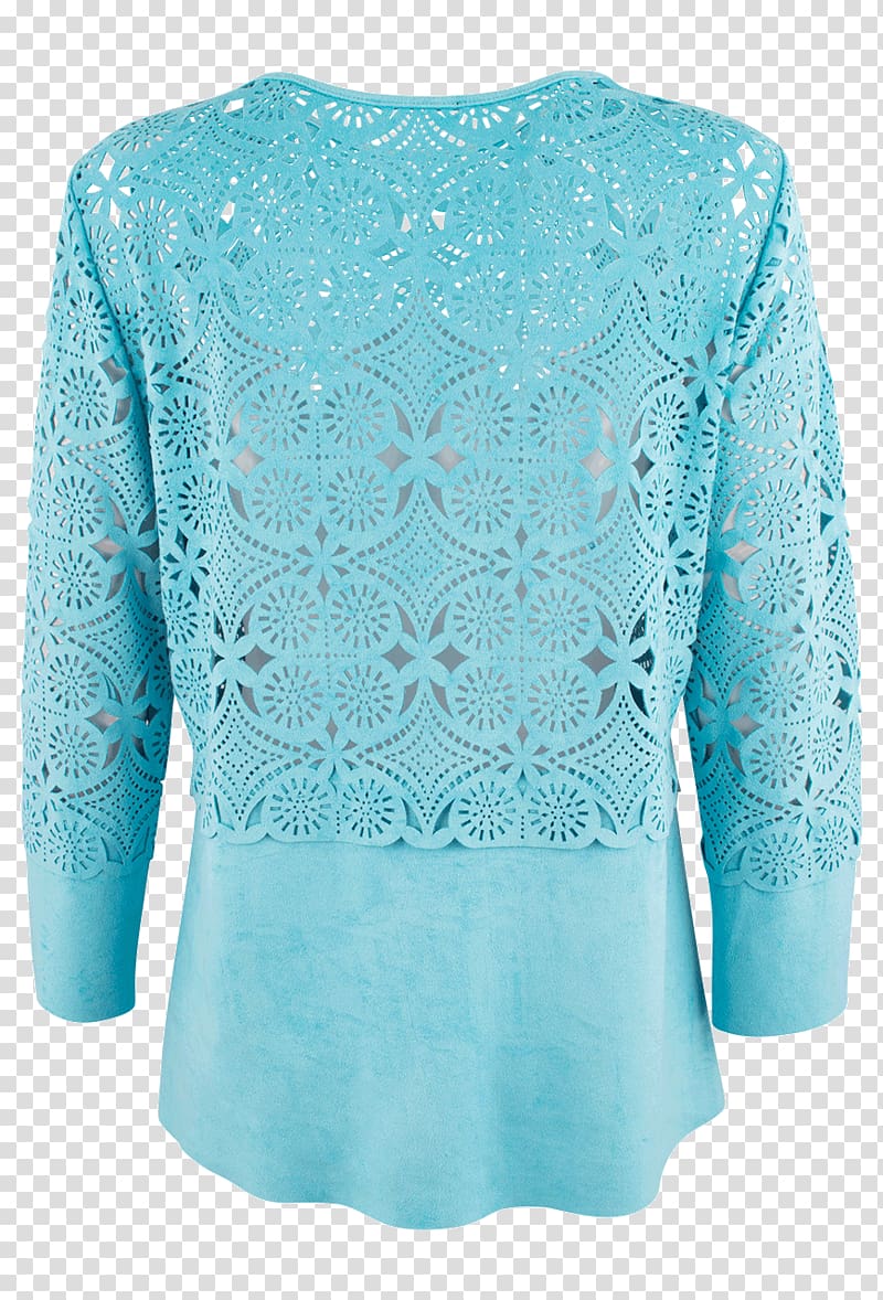 Sleeve Shoulder Blouse Outerwear Turquoise, Laser Cut transparent background PNG clipart