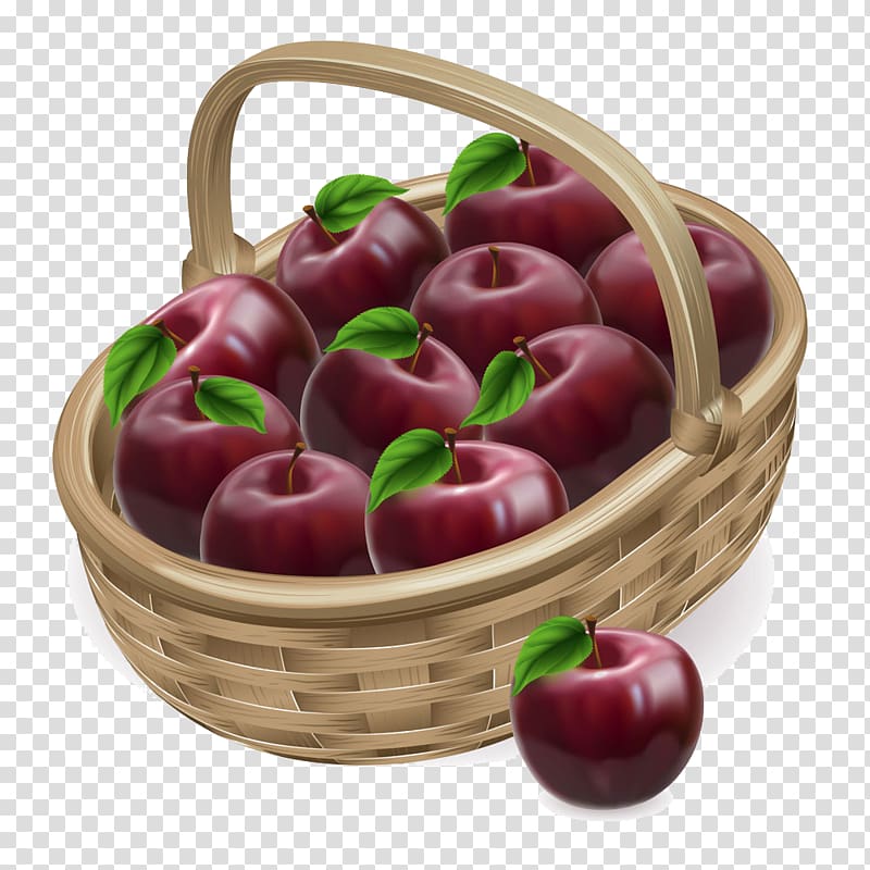 The Basket of Apples Illustration, Red Apple transparent background PNG clipart